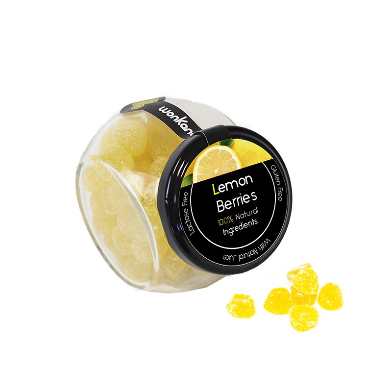 Bote pequeño Gominolas Berries Limón. Chuches hechas de fruta 100% natural. Wonkandy