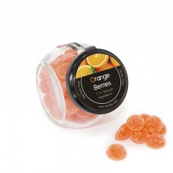 Orange Berries Glass Candy Jar