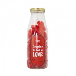 Botella Rosas de San Valentín- Candies To Fall In Love. Gominolas de fresa