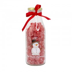 Snowman glass bottle