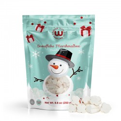 Doypack 250g Nubes de azúcar snowflake. Chuches Marshmallow sabor vainilla Wonkandy. Feliz Navidad golosinas